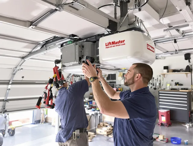 Fort Carson Garage Door Repair technician performing advanced diagnostics on garage opener in Fort Carson