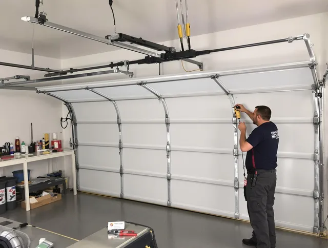 Fort Carson Garage Door Repair certified technician performing overhead door system repair in Fort Carson