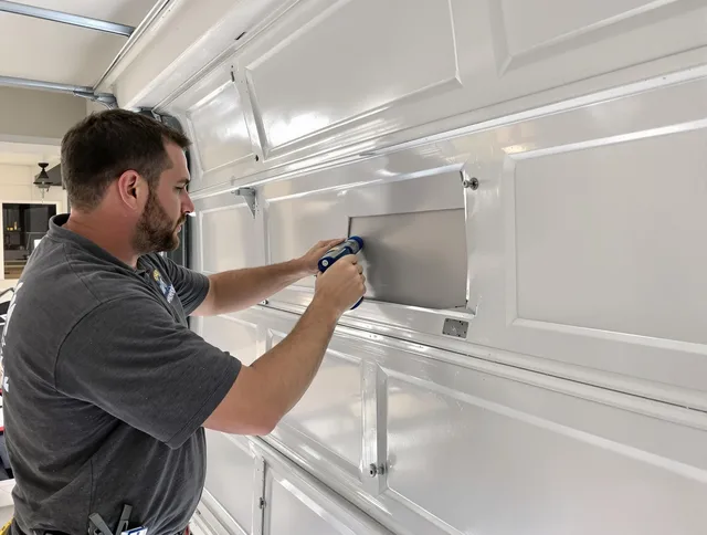 Garage door panel repair by Fort Carson Garage Door Repair in Fort Carson
